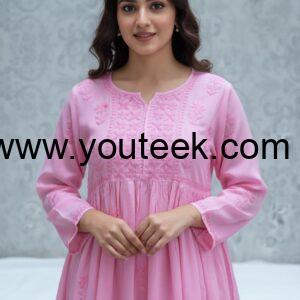 chikankari gown