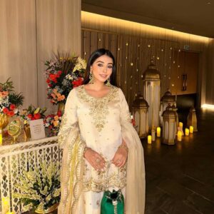 Designer Chinnon Silk Kurti Palazzo Dupatta Set