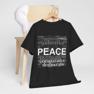 pPeacemaker T-shirt 2025 – Unisex printed cotton tee in black