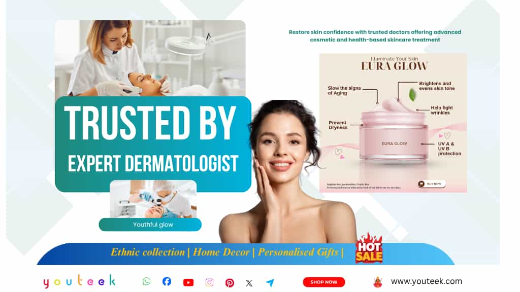 Permanent Skin Whitening Cream by Dermatologist | Buy Eura Glow with SPF 50 1 permanent skin whitening cream by dermatologist