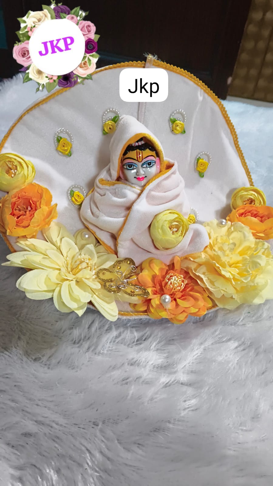 laddu goapl shall with flower work laddu goapl shall with flower work