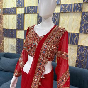 faux georgette saree,