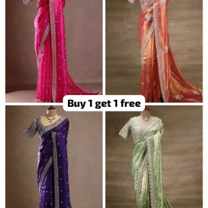 Organza Silk Saree Buy 1 Get 1 Free 2026 – Flash Sale Limited Stock