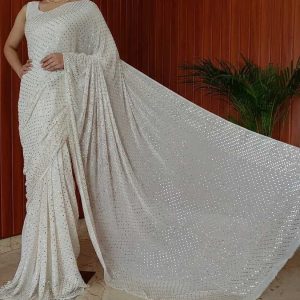 pure georgette saree with blouse