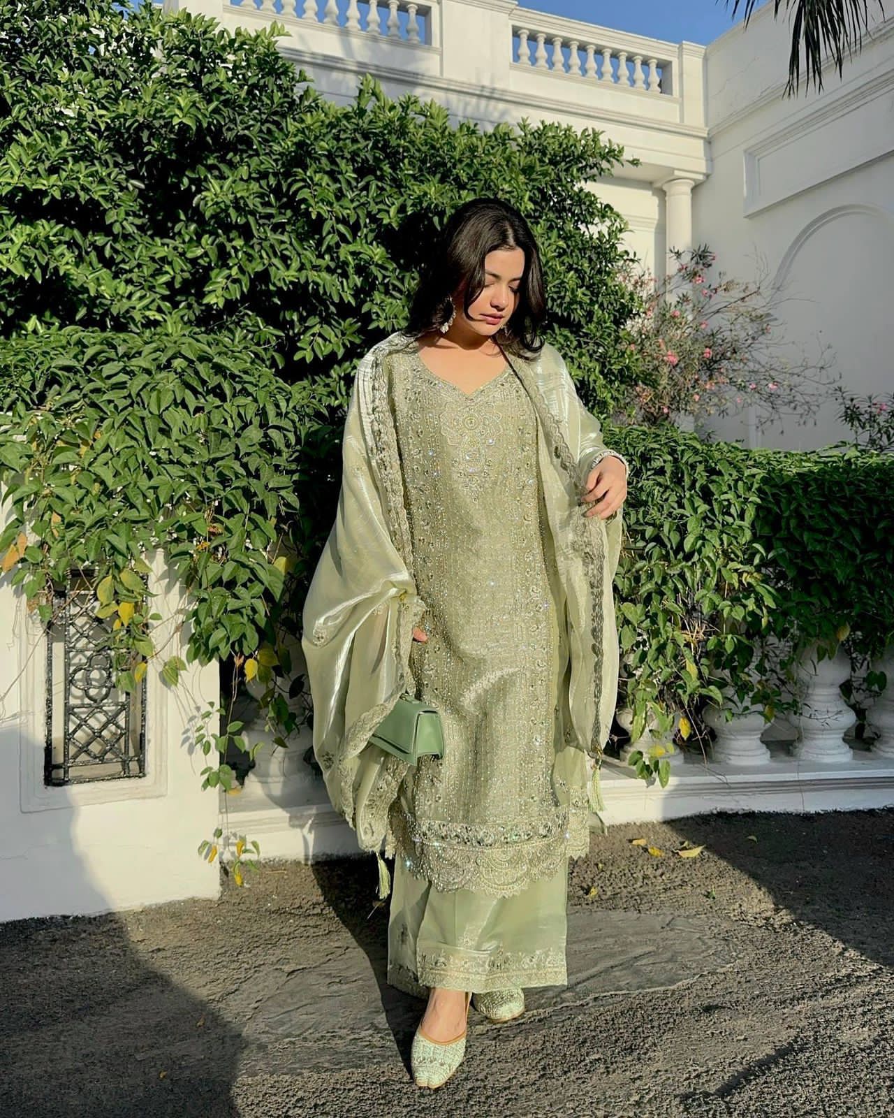 sequins embroidered kurti set