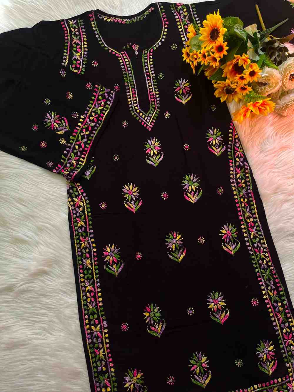 Black Rayon Kurti Palazzo Set 2026 | Timeless Elegance & All-Day Comfort | Youteek 5 🖤 Classic Black, Timeless Elegance. Premium Rayon Set with beautiful Multi Work that blends comfort with effortless style. Perfect for every occasion. ✨ Premium Heavy Rayon Fabric | Kurti Length: 46” | Palazzo Length: 39” | Sizes 36 to 44. Black Rayon Kurti Palazzo Set 2026 | Timeless Elegance & All-Day Comfort | Youteek - Image 5