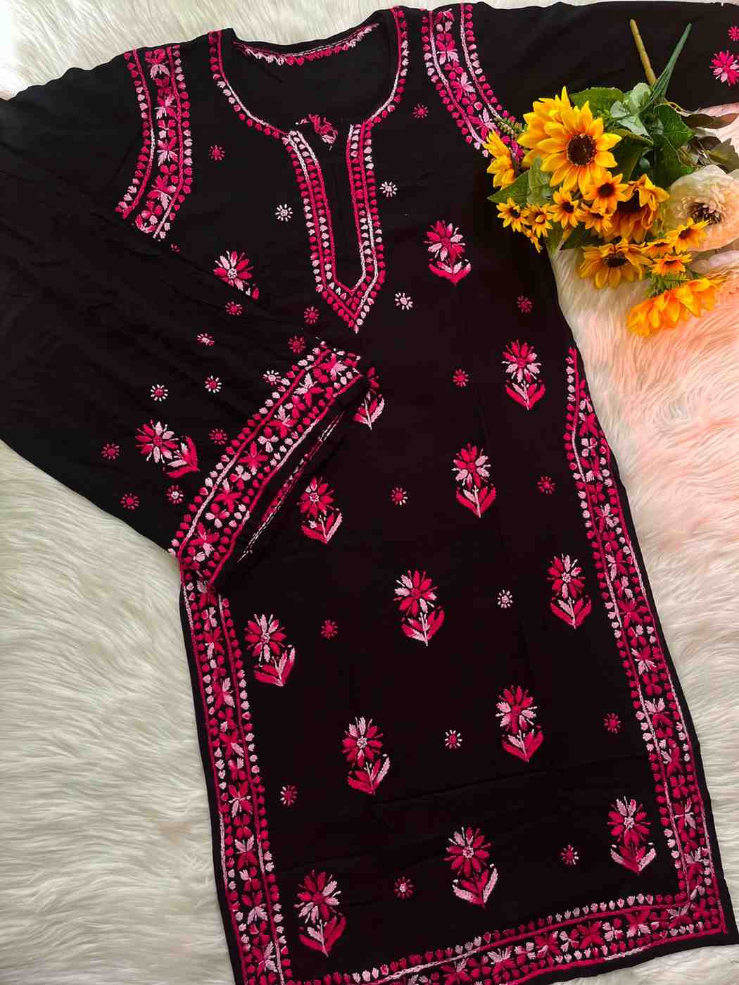Black Rayon Kurti Palazzo Set 2026 | Timeless Elegance & All-Day Comfort | Youteek 3 🖤 Classic Black, Timeless Elegance. Premium Rayon Set with beautiful Multi Work that blends comfort with effortless style. Perfect for every occasion. ✨ Premium Heavy Rayon Fabric | Kurti Length: 46” | Palazzo Length: 39” | Sizes 36 to 44. Black Rayon Kurti Palazzo Set 2026 | Timeless Elegance & All-Day Comfort | Youteek - Image 3