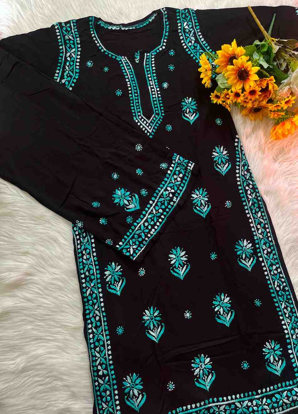 Black Rayon Kurti Palazzo Set 2026 | Timeless Elegance & All-Day Comfort | Youteek 4 🖤 Classic Black, Timeless Elegance. Premium Rayon Set with beautiful Multi Work that blends comfort with effortless style. Perfect for every occasion. ✨ Premium Heavy Rayon Fabric | Kurti Length: 46” | Palazzo Length: 39” | Sizes 36 to 44. Black Rayon Kurti Palazzo Set 2026 | Timeless Elegance & All-Day Comfort | Youteek - Image 4