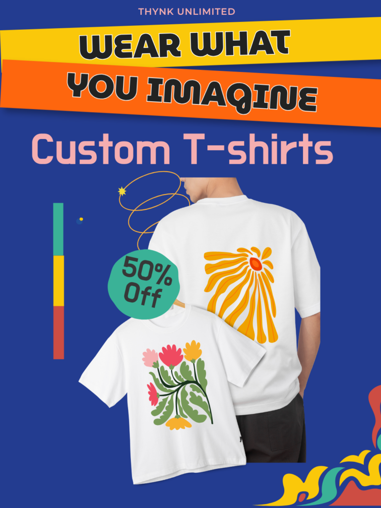 Blue and Yellow Modern Promo Custom T Shirts Banner Instagram Post 34