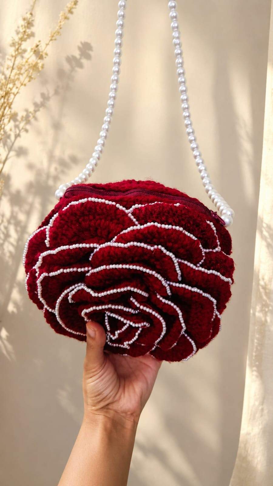 Crochet Flower Sling Bag 2026 – Handcrafted Pearl Handle Bag | Youteek 3 Beautifully handcrafted Crochet Flower Sling Bag with a premium pearl handle, available in single or double side flower designs. Fully customizable in any colour of your choice – perfect for casual outings, festive looks, and thoughtful gifting. Crochet Flower Sling Bag 2026 – Handcrafted Pearl Handle Bag | Youteek - Image 3