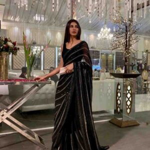 Soft Georgette Sequins Saree