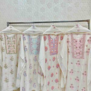 Hand-Embroidered-Mul-Chanderi-Chikankari-Suit
