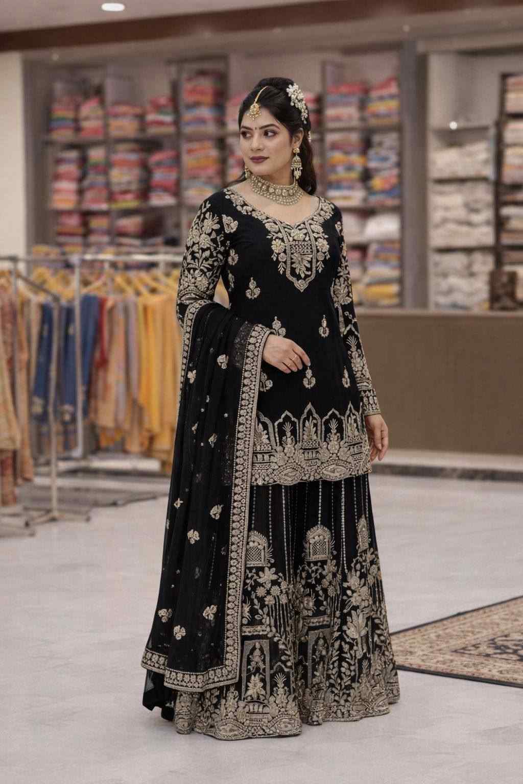 Heavy Faux Georgette Kurti Palazzo Set 2026 Eid Special 3 <p dir="auto">Most Viral Eid Design LC 1458 Heavy Faux Georgette Kurti Palazzo Set with Zari & 5mm sequins embroidery. Fully stitched M-3XL with flared palazzo & dupatta – perfect festive elegance.</p> Heavy Faux Georgette Kurti Palazzo Set 2026 Eid Special - Image 3