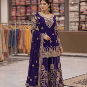 Heavy Faux Georgette Kurti Palazzo Special