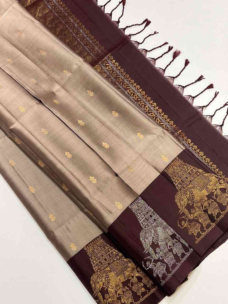 Kanchipuram Pure Handloom Soft Silk Saree 2026 Fancy Design | Silk Mark Certified 1 <p dir="auto">Kanchipuram Pure Handloom Soft Silk Saree with Fancy Design, Double Warp and Silk Mark Certificate. Rich pallu work, full length 6.25m in unique colors for festive appeal. Lightweight premium quality silk saree perfect for weddings, celebrations and special occasions with authentic craftsmanship.</p> Kanchipuram Pure Handloom Soft Silk Saree 2026