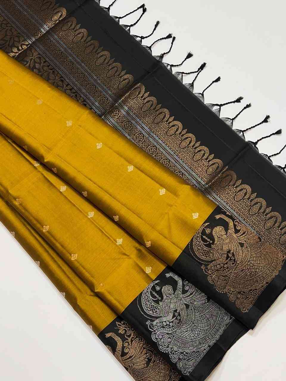 Kanchipuram Pure Handloom Soft Silk Saree 2026 Fancy Design | Silk Mark Certified 4 <p dir="auto">Kanchipuram Pure Handloom Soft Silk Saree with Fancy Design, Double Warp and Silk Mark Certificate. Rich pallu work, full length 6.25m in unique colors for festive appeal. Lightweight premium quality silk saree perfect for weddings, celebrations and special occasions with authentic craftsmanship.</p> Kanchipuram Pure Handloom Soft Silk Saree 2026 Fancy Design | Silk Mark Certified - Image 4
