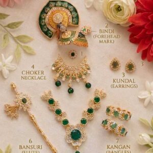 Laddu Gopal Emerald Green Jewelry Set