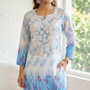 Lucknowi-Chikankari-Short-Kurti