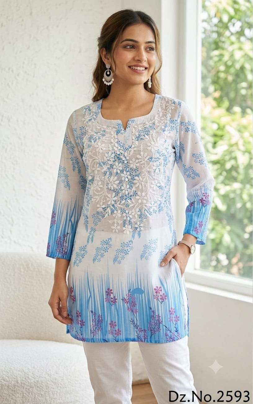 Lucknowi Chikankari Georgette Short Kurti 2026 | Short Tops with Inner | Youteek 1 Stylish Lucknowi Chikankari Georgette Short Tops with Inner for a graceful look. Perfect length and beautiful embroidery. Lucknowi-Chikankari-Short-Kurti