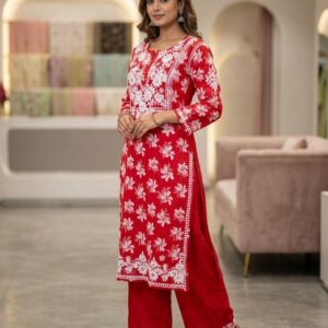 Mulmul Chikankari Garara Set for Women