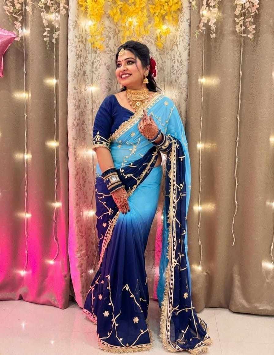 Charkhi gotta work saree 2026 - Viral Royal Elegance | Youteek 4 Most Viral Original Hand Charkhi Gotta Work Saree 2026 in Pure Chiffon with Sabhyasachi Lace (5.5 Meters) and Contrast Blouse. Trending royal ethnic wear ready to dispatch. Limited flash sale stock! Charkhi gotta work saree 2026 - Viral Royal Elegance | Youteek - Image 4