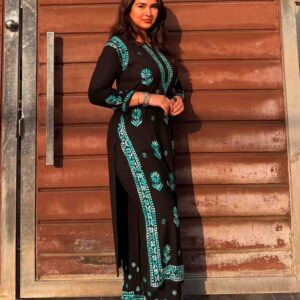 Black Rayon Kurti Palazzo Set