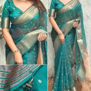 youteek2 3 banarasi organza silk saree