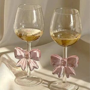 3D Bow Wine Glass Set