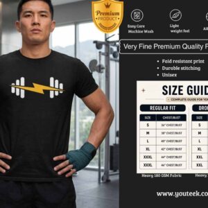 Black Gym Round Neck Tshirt