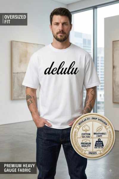 Delulu Tshirt | Regular Fit & Drop Shoulder Pure Cotton Tee 1 <p dir="auto">The Delulu Tshirt offers premium pure cotton comfort in both Regular Fit and Drop Shoulder styles. Soft, breathable and perfect for everyday wear.</p> <p dir="auto"></p> Delulu Tshirt