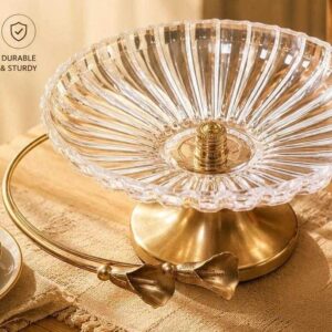 European Glass Fruit Bowl with Footed Base