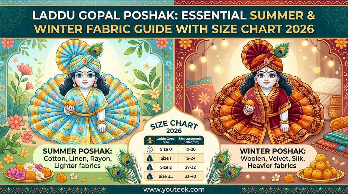 Laddu Gopal Poshak: Essential Summer & Winter Fabric Guide with Size Chart 2026 9 Laddu Gopal Poshak