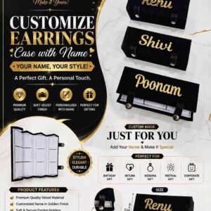 Personalized Velvet Earring Organizer Box