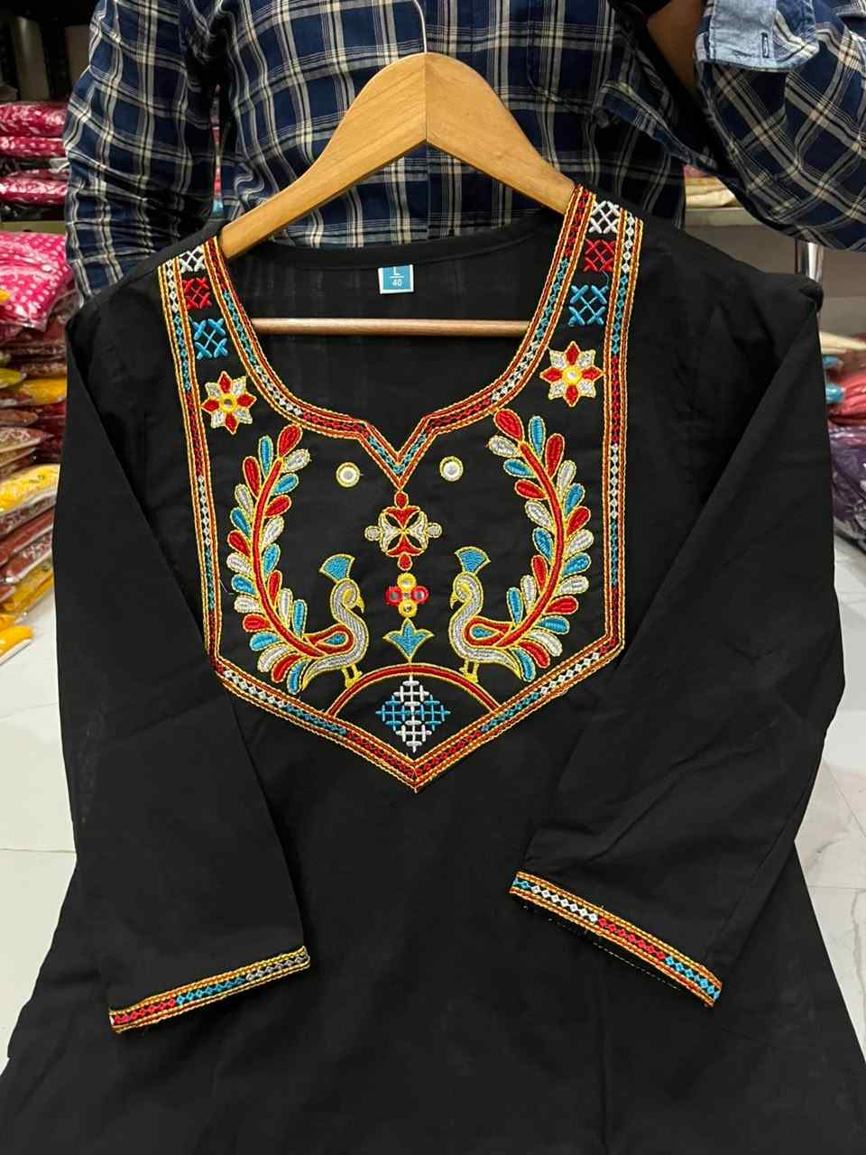 Premium Cotton Heavy Embroidery Kurti Pant Dupatta Set | Youteek 3 Premium <strong>Cotton Heavy Embroidery Kurti Pant Dupatta Set</strong> with heavy embroidery on yoke, one side pocket and Azrak cotton dupatta. Comfortable daily & festive wear. Sizes M to 3XL. Premium Cotton Heavy Embroidery Kurti Pant Dupatta Set | Youteek - Image 3
