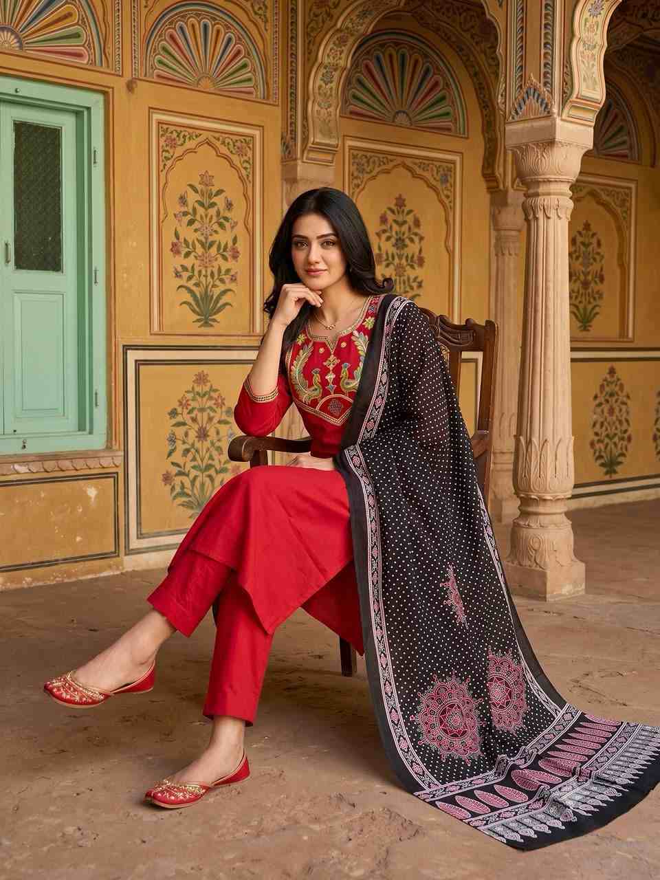 Premium Cotton Heavy Embroidery Kurti Pant Dupatta Set | Youteek 2 Premium <strong>Cotton Heavy Embroidery Kurti Pant Dupatta Set</strong> with heavy embroidery on yoke, one side pocket and Azrak cotton dupatta. Comfortable daily & festive wear. Sizes M to 3XL. Premium Cotton Heavy Embroidery Kurti Pant Dupatta Set | Youteek - Image 2