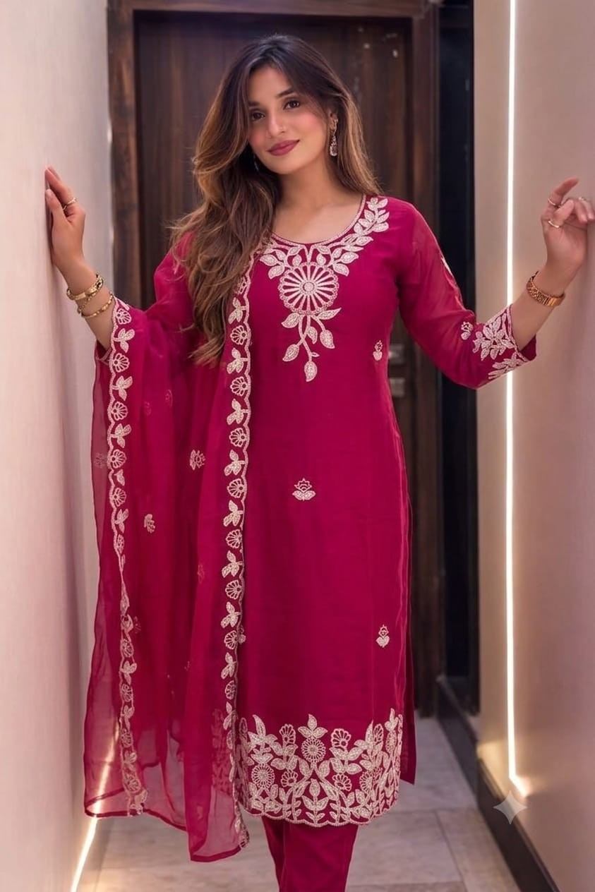 Pure Roman Silk Embroidery 3 Piece Suit Set | Party Wear – Youteek 1 Premium <strong>Pure Roman Silk Embroidery 3 Piece Suit Set</strong> with full embroidery and lining. Ready-made party wear set. Perfect for festive and wedding occasions. Pure Roman Silk Embroidery 3 Piece Suit Set
