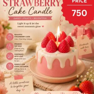 Strawberry Cake Food Shaped Candle