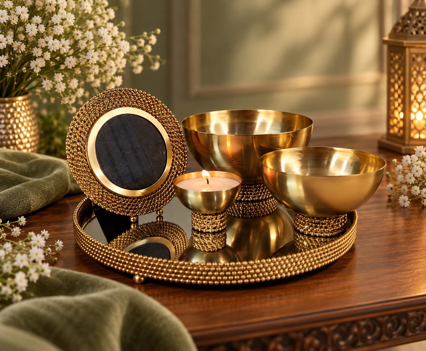 Rope Tray Set | 14 Inch Elegant Home Décor Set 1 Elegant Rope Tray Set with 14" tray, 7.5" frame, 6"/8" bowls and 3.5" candle bowls. Perfect for home décor, festive styling and gifting. Rope Tray Set | 14 Inch Elegant Home Décor Set