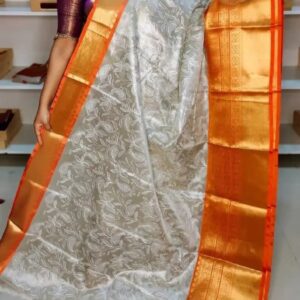 Kanjivaram Embroidery Soft Silk Saree | Light Weight with Chikankari