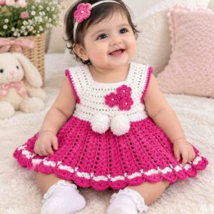 Handmade Crochet Baby Frock | 6 Months to 5 Years