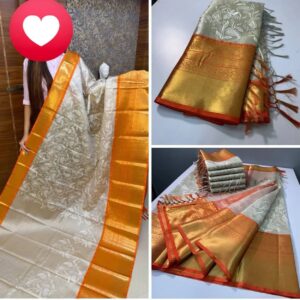 Kanjivaram Embroidery Soft Silk Saree | Light Weight with Chikankari