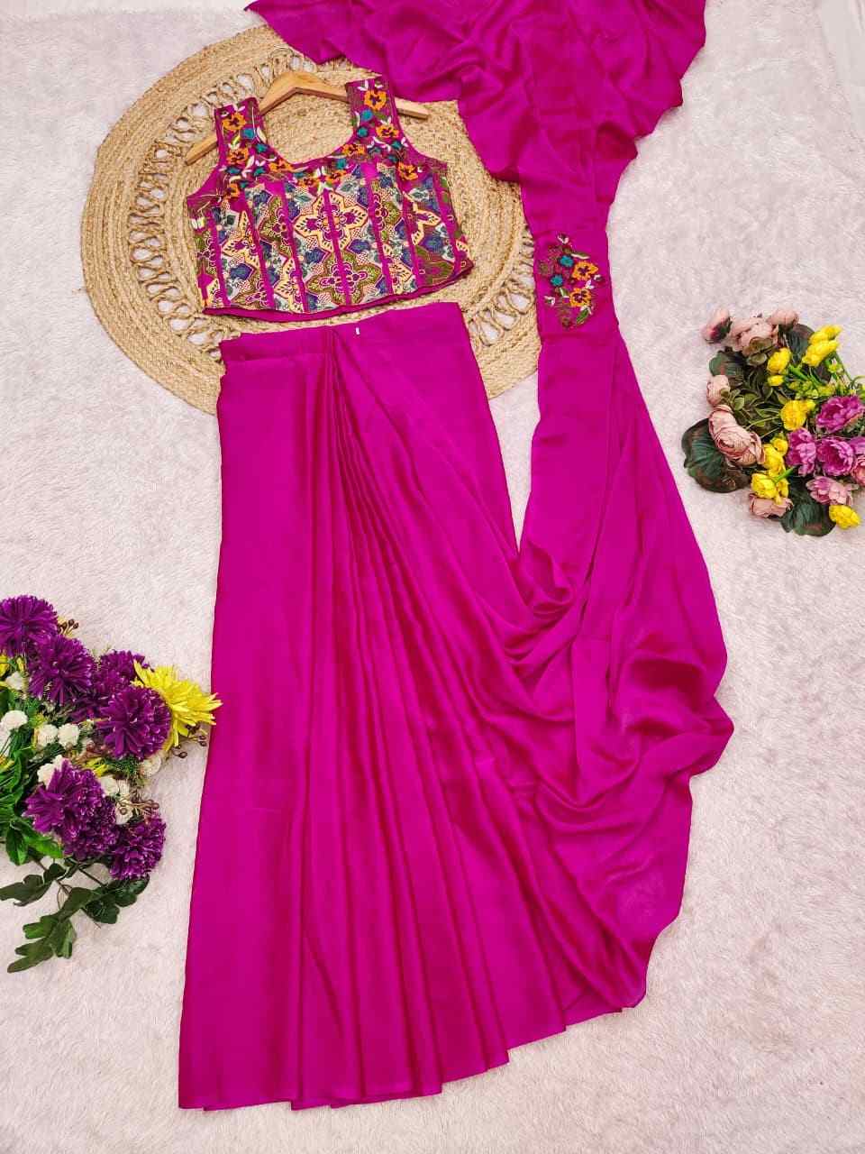 Royal Glam Ready-To-Wear Drape Saree | Premium Rangoli Silk 3 Stylish Ready-To-Wear Drape Saree in Premium Rangoli Silk with fully stitched blouse. Soft, flowy & elegant. Free size fits M to XXL. Blouse size 42 with margin up to 44. Perfect for weddings, parties & festive occasions. HV 9336. Royal Glam Ready-To-Wear Drape Saree | Premium Rangoli Silk