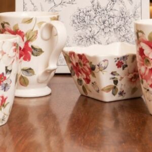 Oriana Bowl and Mug Set | 4 Mugs + 2 Bowls Porcelain Combo
