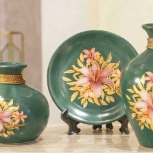 Ceramic Flower Pot with Plate | Fine Ceramic Premium Planter