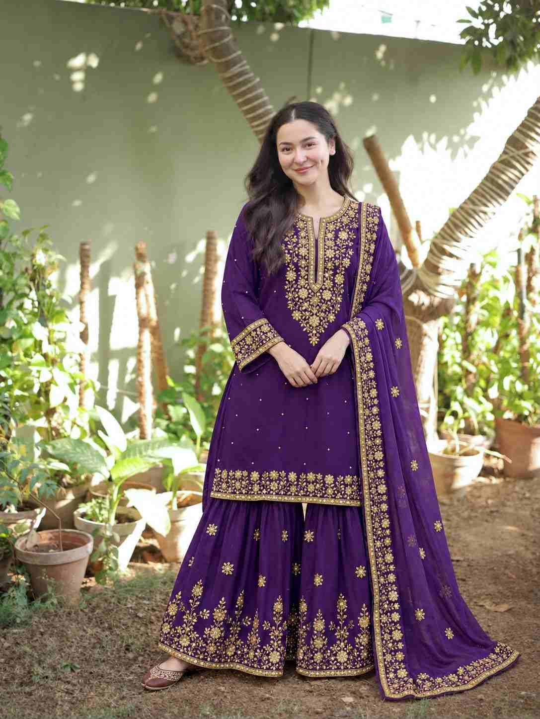 Premium NC Moss Silk Embroidered Kurti Sharara Set with Dupatta 1 Premium NC Moss Silk embroidered kurti sharara set with heavy 5mm sequence, rich gold zari, and pearl moti work. Features soft micro crepe inner lining and a matching embroidered dupatta. Fully stitched in sizes M, L, XL, XXL. Premium NC Moss Silk Embroidered Kurti Sharara Set with Dupatta | LC 1508