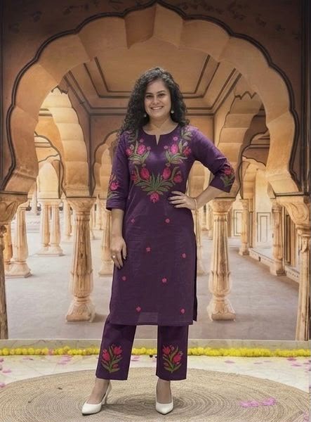Aari Work Kurta Set