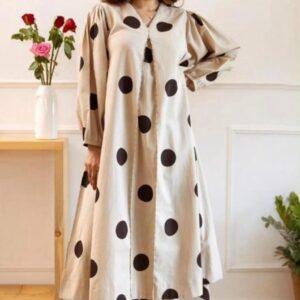 Cotton Linen Polka Dot Kurta Set