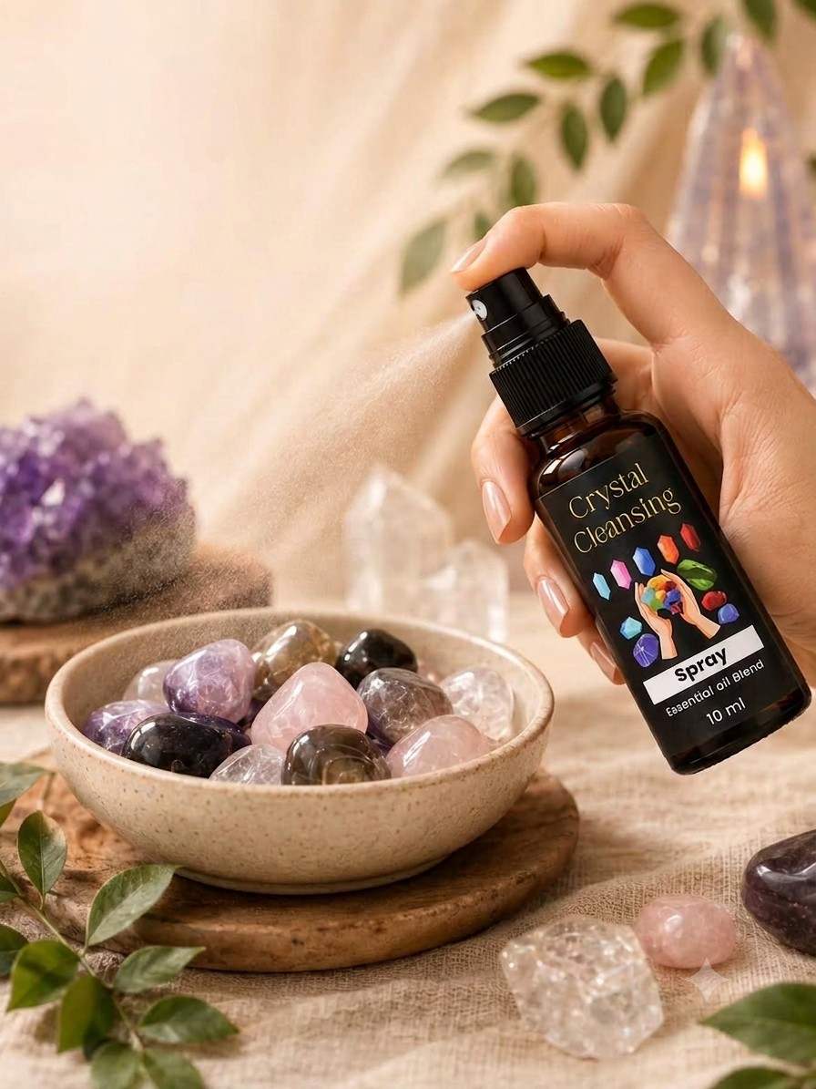 Crystal Cleansing Spray | Natural Essential Oil Spray – Youteek 2 Crystal Cleansing Spray – powerful blend of natural essential oils to cleanse crystals, gemstones and space. Helps clear unwanted energy, promote positivity and restore harmony. 10 ml, handcrafted & energetically charged. Crystal Cleansing Spray