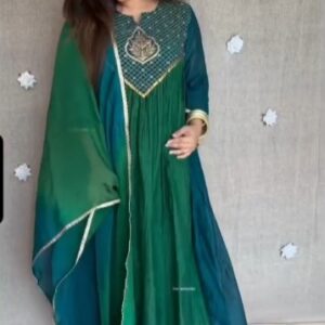 Mal Chanderi Anarkali Set