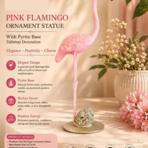 Pink Flamingo with Natural Pyrite